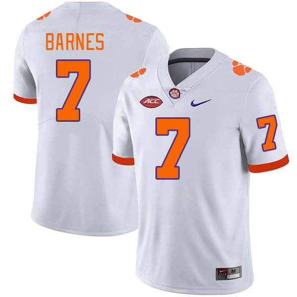 Men #7 Khalil Barnes Clemson Tigers College Football Jerseys Stitched-White